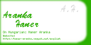 aranka haner business card